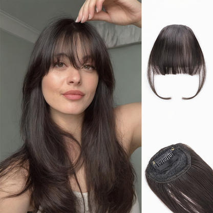 Flequillo Postizo con Broches - Cabello Humano Natural
