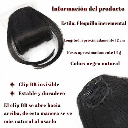 Flequillo Postizo con Broches - Cabello Humano Natural