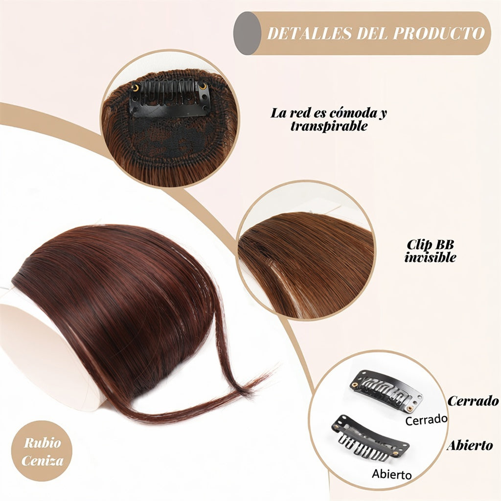 Flequillo Postizo con Broches - Cabello Humano Natural
