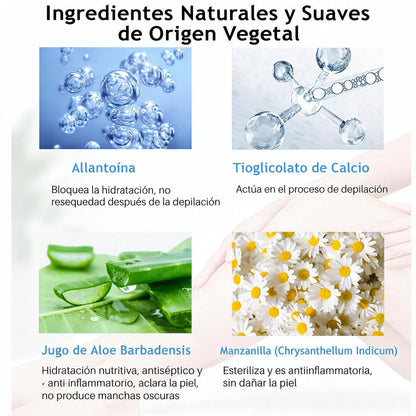Crema depilatoria natural DETVFO: depilación ultrasuave y sin dolor, para él y para ella.