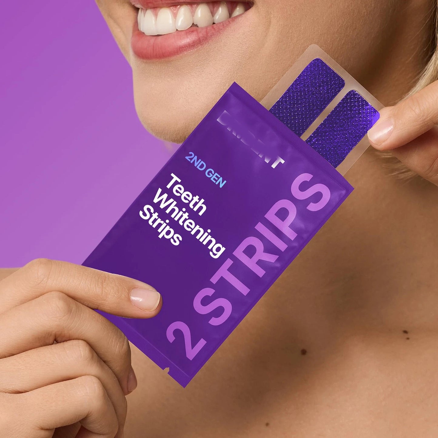 Whitening Strips- dentales púrpuras